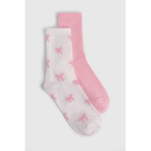 Boohoo Hzz50340-155-35 Chaussette Femme Rose - One Size