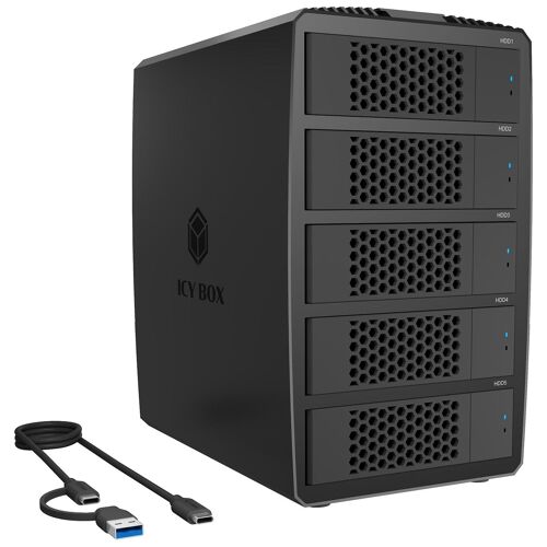 ICY BOX IB-RD3705-CU3 boîtier de disques 0 To Bureau Noir