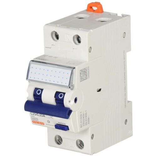 Disjoncteur Différentiel Compact - Mdc 45 - 1p&43n Courbe C 25a Type Ac Idn=0,03a - 2 Modules Gw94009 Gewiss