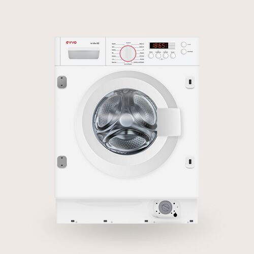 EVVO Integrable i8W6S machine à laver séchante Intégré chargement frontal Blanc