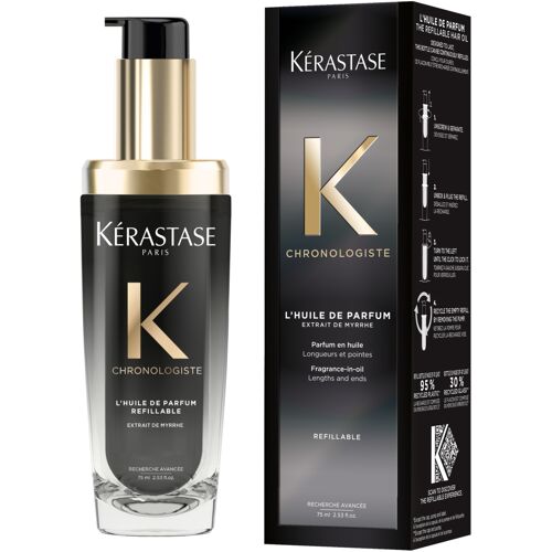 Kerastase Chronologiste L'Huile De Parfum 75ml Format Rechargeable, Parfum En Huile Pour Longueurs Et Pointes 