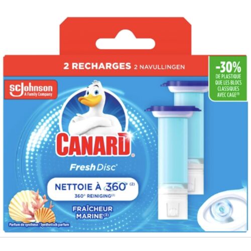 Lot de 2 recharges de 6 Bloc WC Fresh Disc Marine CANARD WC