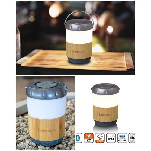 Haut-parleur Bluetooth Bois batterie intégrée rechargeable + Lanterne 3 intensités
