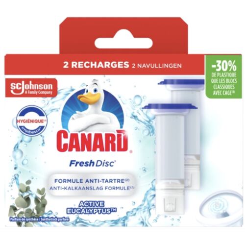Lot de 2 recharges de 6 Bloc WC Fresh Disc Eucalyptus CANARD WC