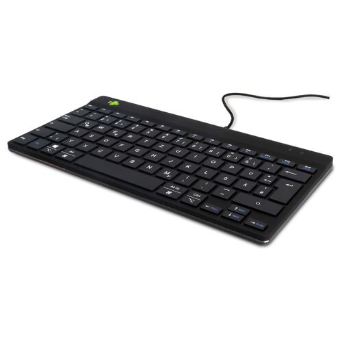 R-Go Tools Clavier ergonomique R-Go Compact Break, clavier compact avec logiciel de pause,QWERTZ (DE), Filaire, noir
