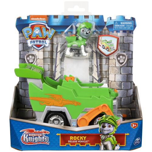 PAW Patrol VEHICULE + FIGURINE ROCKY RESCUE KNIGHTS La Pat' Patrouille