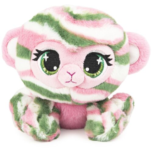 GUND PELUCHE P.LUSHES PETS - OLIVIA MOSS 20 CM - Peluche Singe Vert Rose et Blanc Inspirée de la Mode - Taille 20 cm - Peluche A Collectionner - Collection Podium - 6064062 - Jouet Enfant 3 ans et +