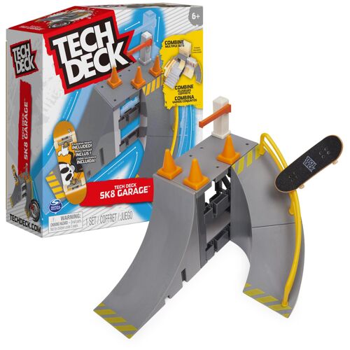 Tech Deck, Sk8 Garage X-Connect Park Creator, Coffret rampe à construire et à personnaliser avec fingerboard exclusif, jouet pour garçons et filles à partir de 6 ans.