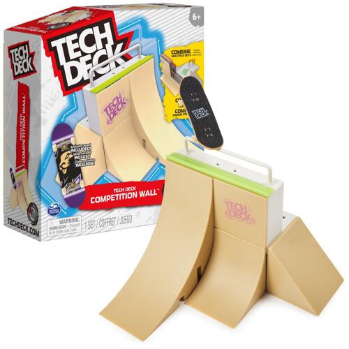 Tech Deck, Competition Wall X-Connect Park Creator, Coffret rampe à construire et à personnaliser avec fingerboard exclusif, jouet pour garçons et filles à partir de 6 ans.