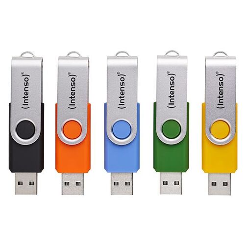 Intenso 5 x Clé USB Office Line, 32 Go, USB-A, 3.2 Gen 1x1, couleurs assorties