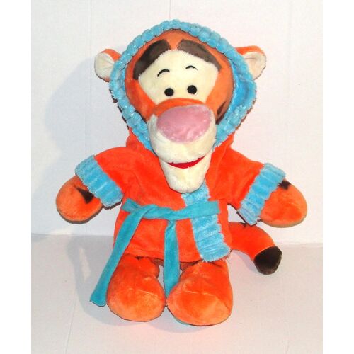 peluche tigrou peignoir de bain orange bleu nicotoy doudou 39 cm