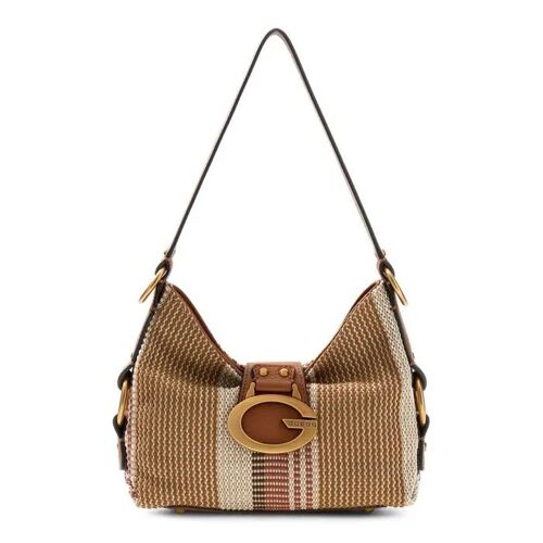 GUESS Sac à épaule brun clair beige pour femme - Camden Mini Shoulder Bag Cognac Multi 341022