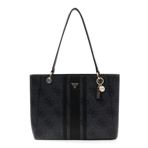 GUESS Sac à épaule gris foncé noir pour femme - Noelle II Tote Coal Logo 342340