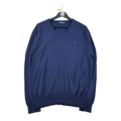 Reconditionné - Pull Homme V Neck Knit Marine - Taille L - Homme - Marine
