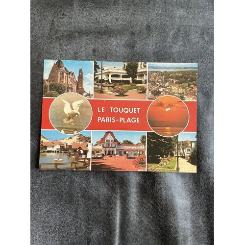 Carte Postale Vintage, Le Touquet Paris, Plage. L’Hôtel De Ville, L’Hermitage, May Village, Le Casino De La Forêt, Et Le Westminster