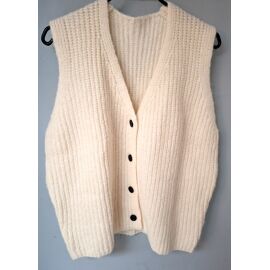 Jianhu Pull Sans Manches En Tricot Côtelé Et Boutons - S