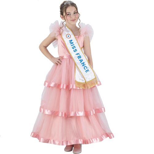 Déguisement Robe Miss France rose 116 cm