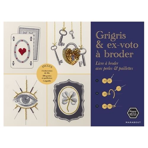 Grigris & Ex-Voto À Broder - Livre À Broder Avec Perles & Paillettes