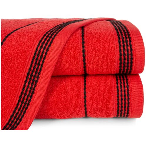 Eurofirany 352582 Serviette De Bain 70 X 140 Cm Coton, Polyester Rouge