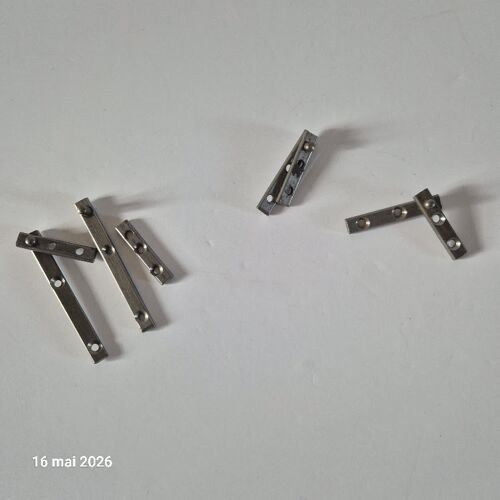 Lot de 4 charnières pivots universelles en acier ancien