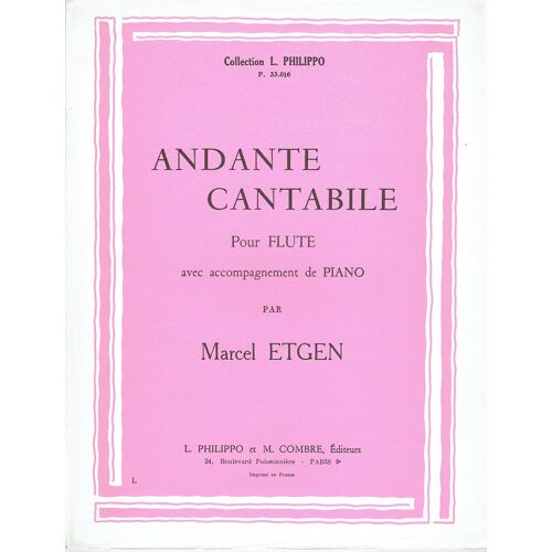 Etgen - Andante Cantabile / Flute Et Piano