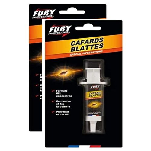 Fury Lot de 2 Seringues 10g Gel Anti Cafards et Blattes