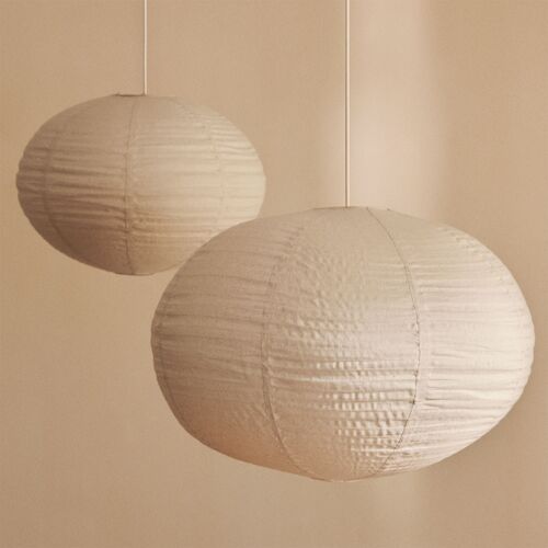 Set de 2 suspensions en lin Elijah Beige Lin Ø50 cm - Ø65 cm