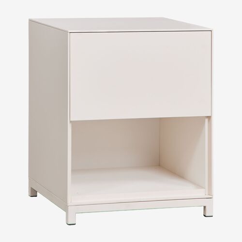 Table de chevet carrée 40x40 cm en MDF Kivora Blanc Gardenia