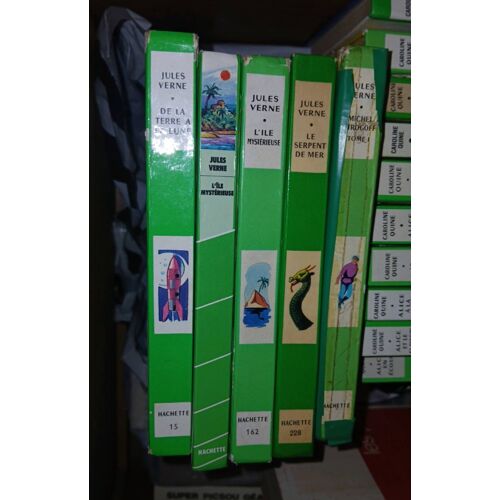 Jules Verne Bibliothèque Verte Lot De 5 Livres.