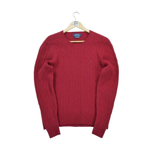 Reconditionné - Pull Femme En Maille Torsadée - Taille L - Femme - Rouge