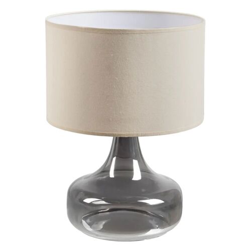 Lampe De Table En Verre Gris Argent 46 Cm