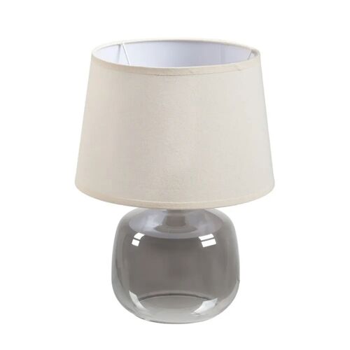 Lampe De Table En Verre Gris Argent 37 Cm