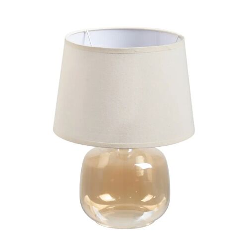 Lampe De Table En Verre Beige Doré 37 Cm