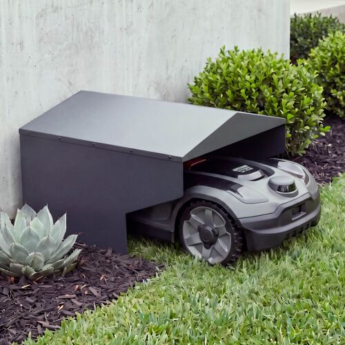 Abri Pour Tondeuse Robot Hwc-Q71, Abri De Protection Pour Tondeuse Robot, Abri Métallique 42 X 57 X 70 Cm   Anthracite