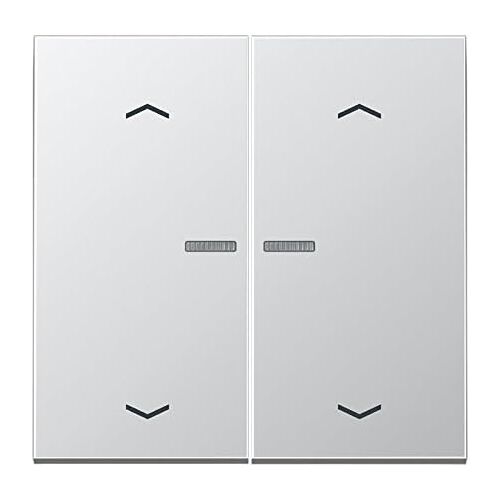 JUNG Bascule pour bouton-poussoir double AL2995KO5MP avec symboles avec guide de lumière Alu, Bouton + interrupteur, Argent