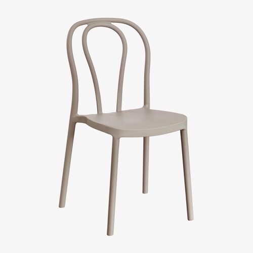 Pack de 2 chaises de salle à manger empilables en polypropylène Mizzi Moka Brown