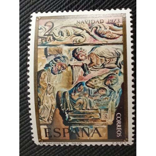 Timbre Espagne Y T 1817 La Nativité, Chapiteau De Colonne, Monastère Des Silos 1973 (180510 )