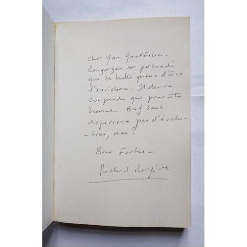 Richard Morgiève Le Garçon Avec Un Envoi Autographe Signé À Yann Queffélec 1997 Calmann-Lévy