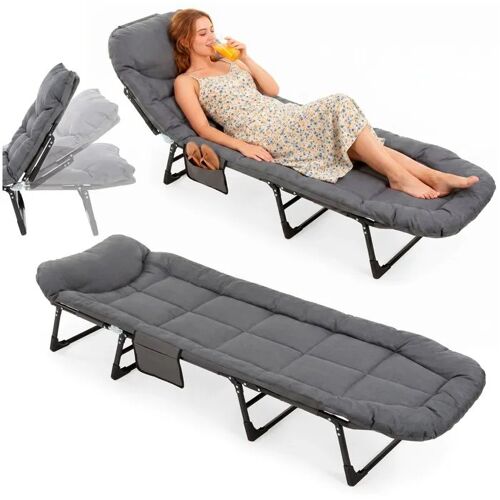 Springos® Lit De Camp Pliant Touristique 200x65 Cm Canapé De Camping Portable Robuste