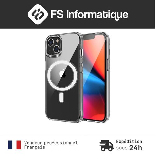 Coque transparente FS Parts pour iPhone 12 / 12 Pro + 2 verres trempes