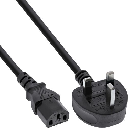 InLine 4043718022748 Noir 1,8 m BS 1363 Coupleur C13