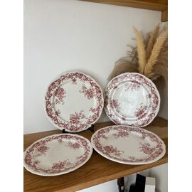Ensemble De 3 Assiettes Plates Et Une Assiette À Dessert Villeroy Et Boch Valeria Bordeaux 