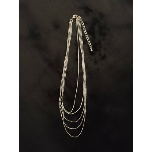 Collier À 5 Rangées En Métal Argenté.