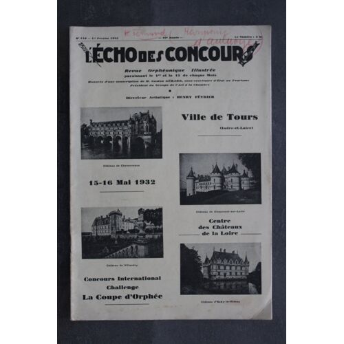 L'Echo Des Concours - N° 119 - 1er Février 1932 - Revue Orphéonique Illustrée.