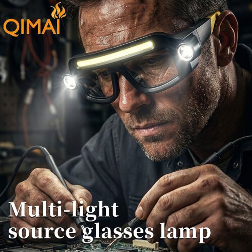 Multifonctionnel Force Led Lumières Lunettes De Randonnée En Plein Air Lunettes De Vision Nocturne Avec Lampe - Jaune