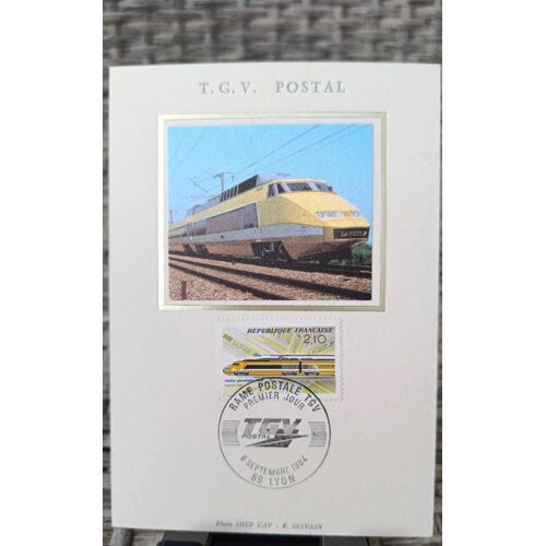 Timbre Rame Postale Tgv - Ptt La Poste. Fdc Carte Premier Jour 08/09/1984. Yt N°2334
