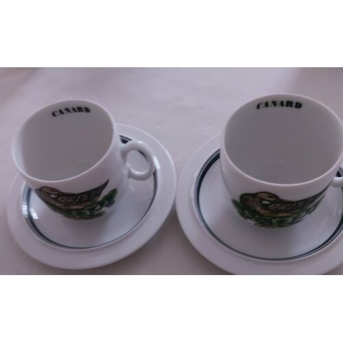 Duo Tasse Soucoupe Canard Porcelaine D Auteuil