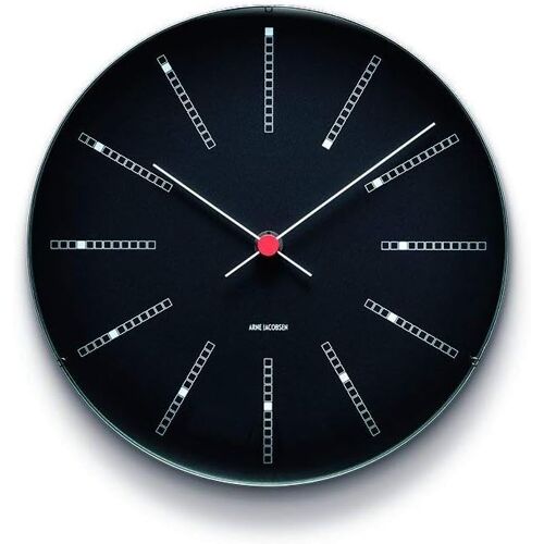Arne Jacobsen Watches Bankers Horloge Murale Mécanique Rond Noir