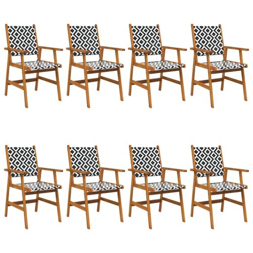 Vidaxl Chaises De Jardin 8 Pcs En Bois D'acacia Massif