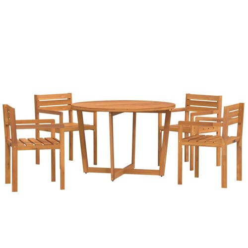 Vidaxl Ensemble De Salle À Manger De Jardin 5 Pcs En Bois Massif D'acacia